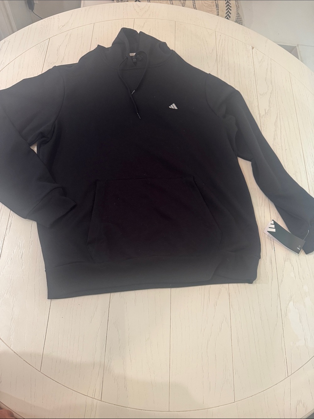 adidas Black Hooded Pullover with Mini Logo
